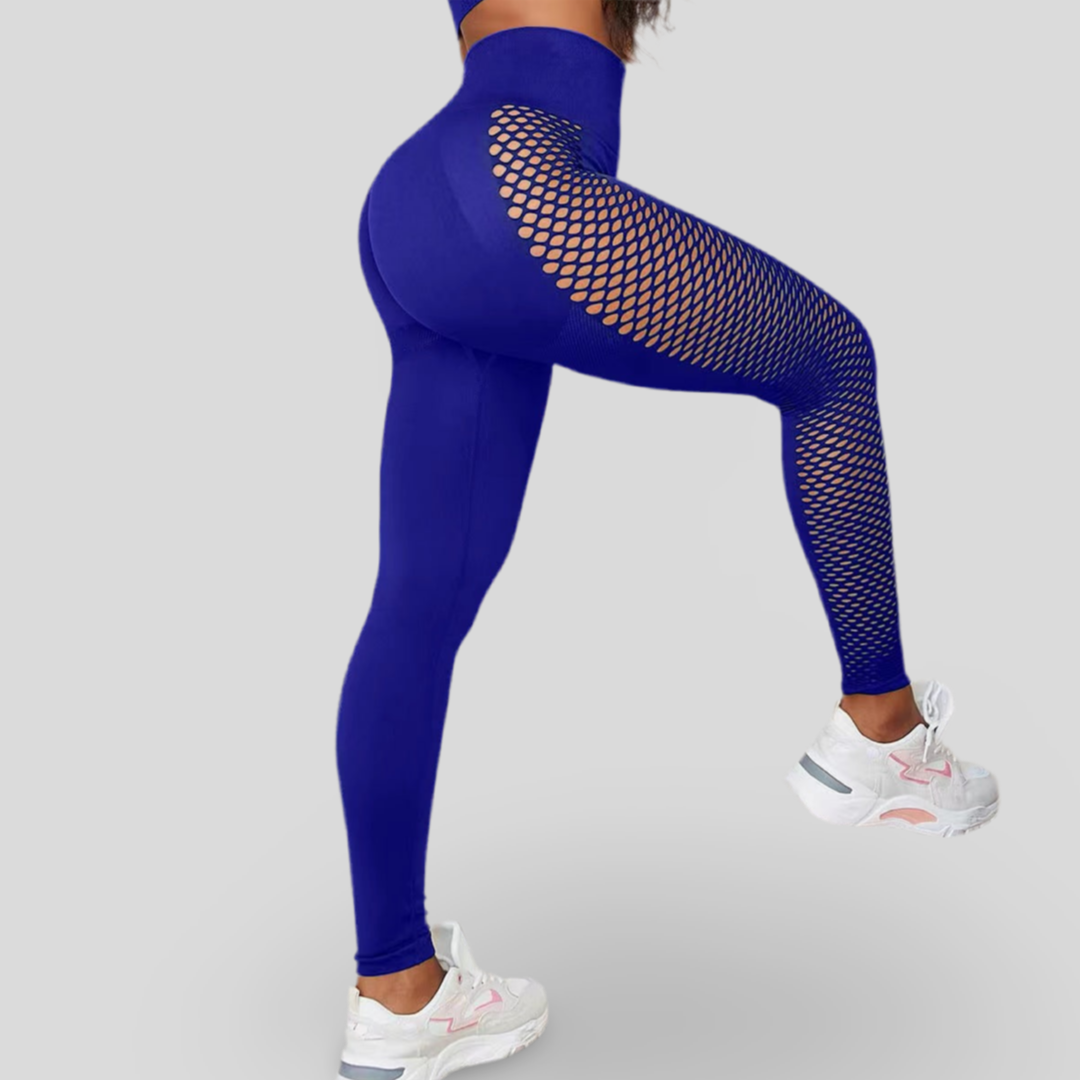 LEGGINGS TAILLE HAUTE AVEC TEXTURE TRANSPARENTE SUR LES CÔTÉS - GRID