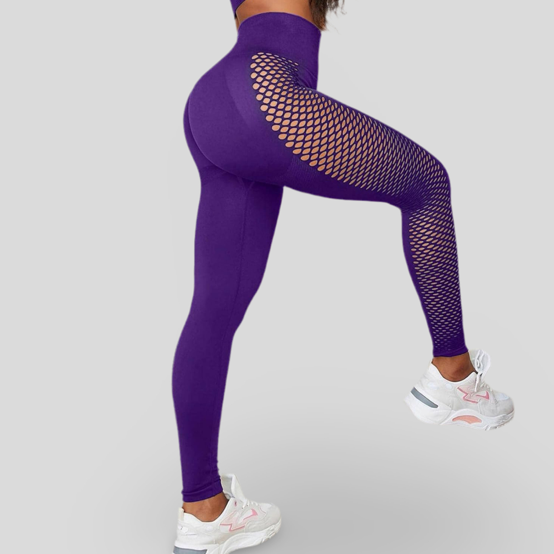 LEGGINGS TAILLE HAUTE AVEC TEXTURE TRANSPARENTE SUR LES CÔTÉS - GRID