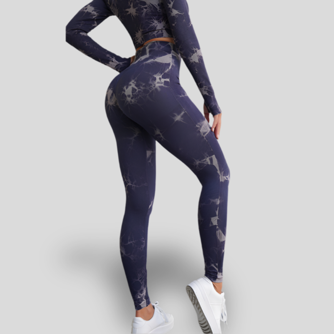 LONG SLEEVE HIGH WAIST YOGA SET - CLOUD
