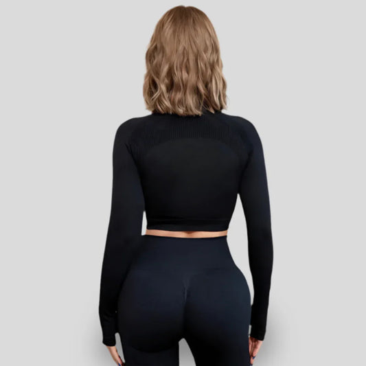 HAUT LÉGER À MANCHES LONGUES AVEC ZIP ANTI-FROTTEMENT - ZIP