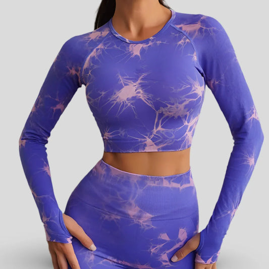 HAUT DE YOGA À MANCHES LONGUES - CLOUD