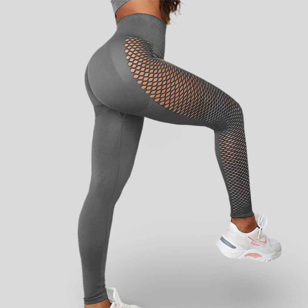 LEGGINGS TAILLE HAUTE AVEC TEXTURE TRANSPARENTE SUR LES CÔTÉS - GRID