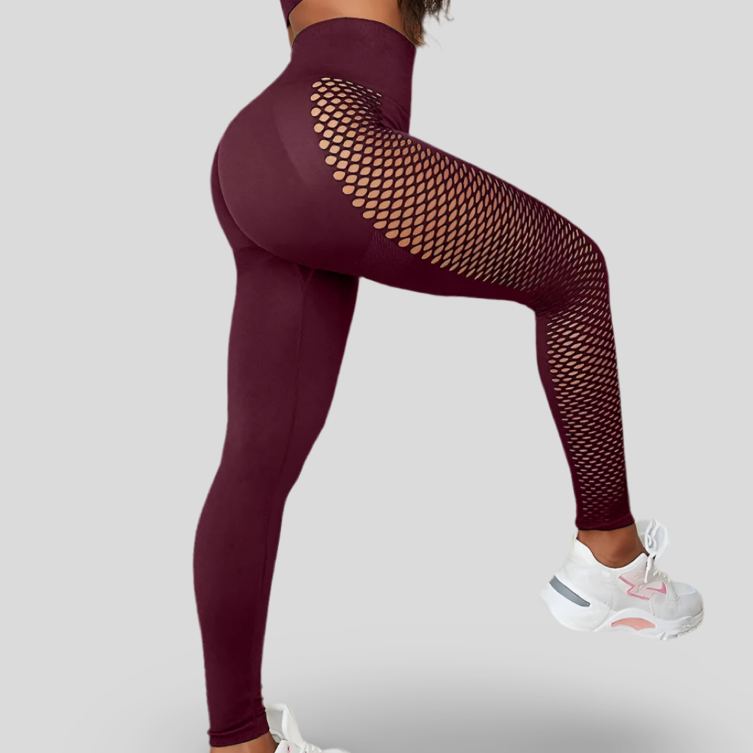 LEGGINGS TAILLE HAUTE AVEC TEXTURE TRANSPARENTE SUR LES CÔTÉS - GRID