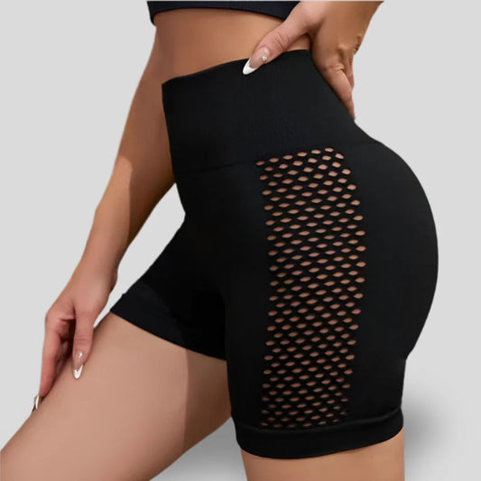 SHORTS TAILLE HAUTE AVEC TEXTURE TRANSPARENTE SUR LES CÔTÉS - GRID