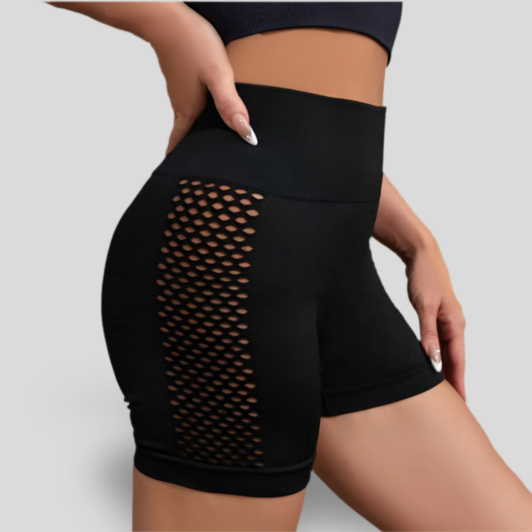 SHORTS TAILLE HAUTE AVEC TEXTURE TRANSPARENTE SUR LES CÔTÉS - GRID