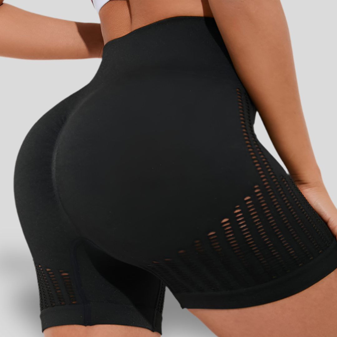 SHORTS TAILLE HAUTE AVEC TEXTURE TRANSPARENTE SUR LES CÔTÉS - GRID