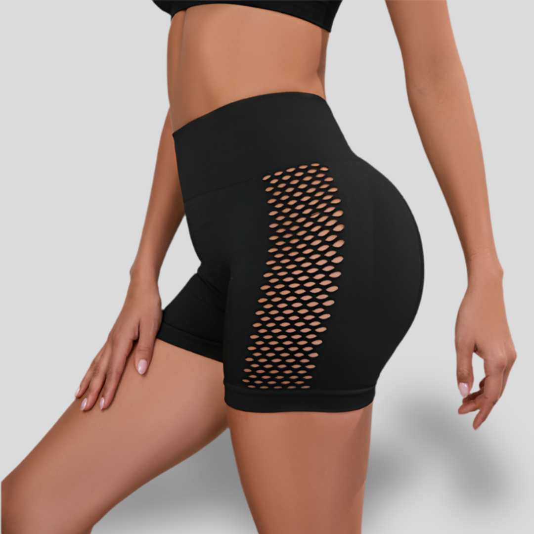 SHORTS TAILLE HAUTE AVEC TEXTURE TRANSPARENTE SUR LES CÔTÉS - GRID
