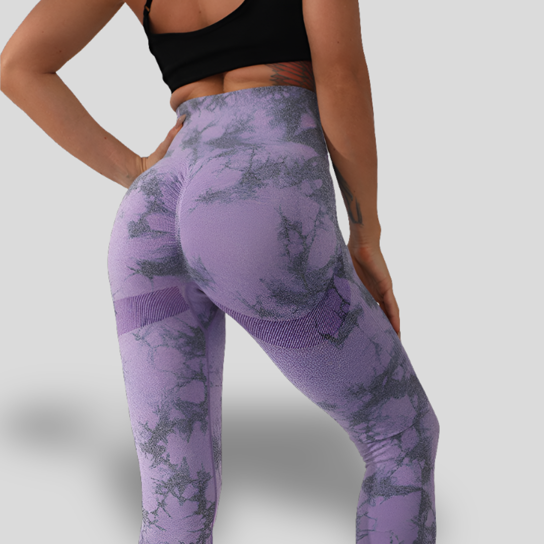 LEGGINGS DE SPORT À EFFET MARBRÉ - MARBLE
