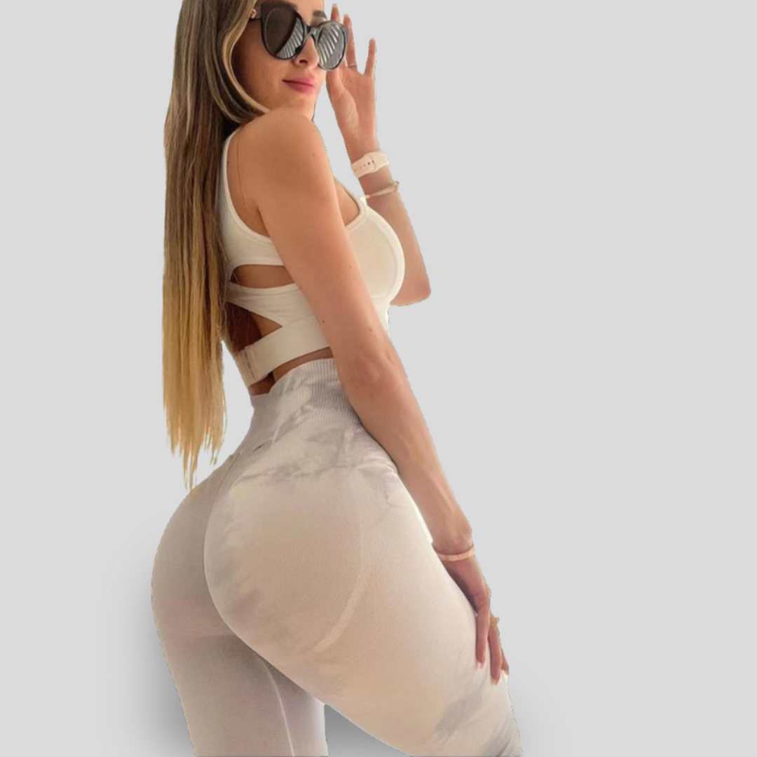 LEGGINGS DE SPORT À EFFET MARBRÉ - MARBLE