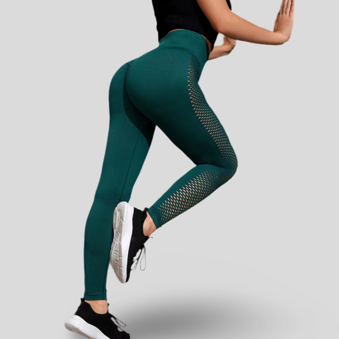 LEGGINGS TAILLE HAUTE AVEC TEXTURE TRANSPARENTE SUR LES CÔTÉS - GRID