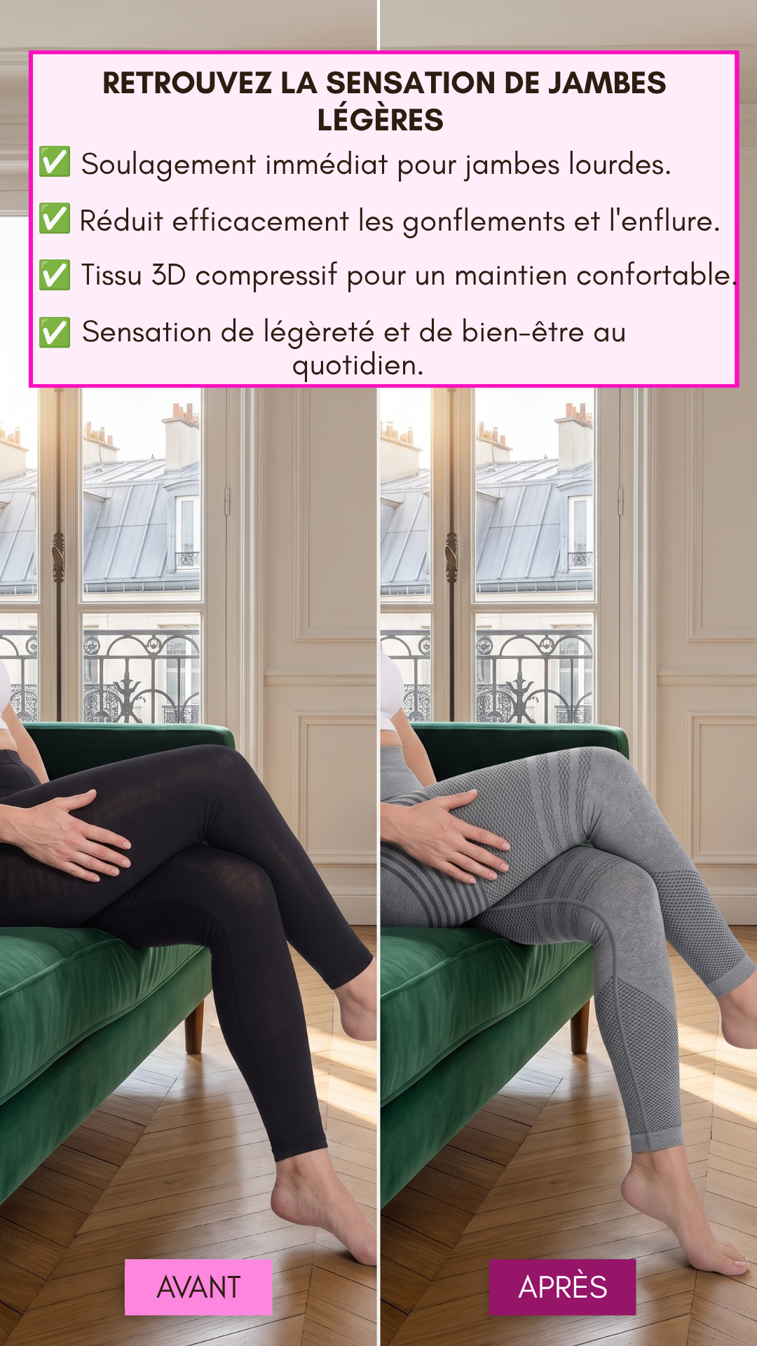 Legging de compression 3D Pink Rose porté au quotidien pour des jambes plus légères
