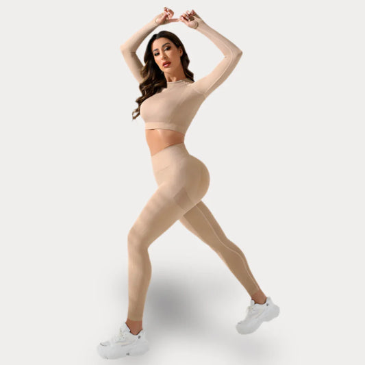 ENSEMBLE AVEC T-SHIRT À MANCHES LONGUES ET LEGGINGS PUSH-UP - BASIC