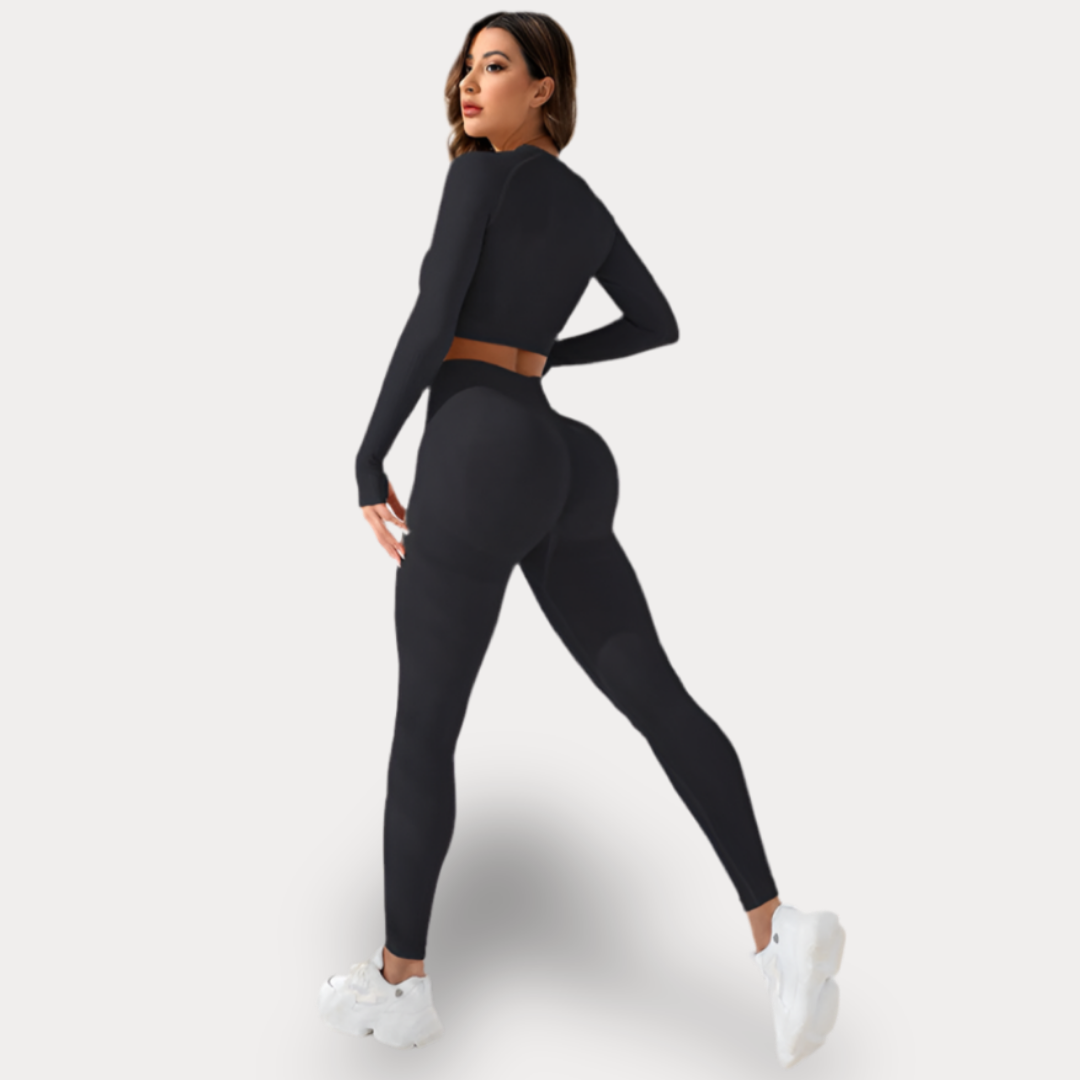 ENSEMBLE AVEC T-SHIRT À MANCHES LONGUES ET LEGGINGS PUSH-UP - BASIC