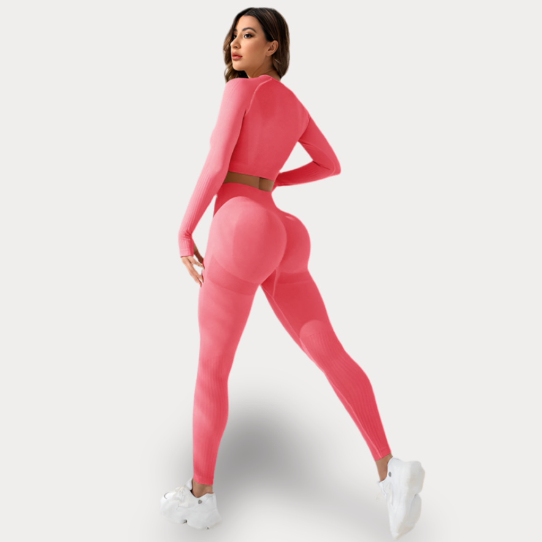 ENSEMBLE AVEC T-SHIRT À MANCHES LONGUES ET LEGGINGS PUSH-UP - BASIC