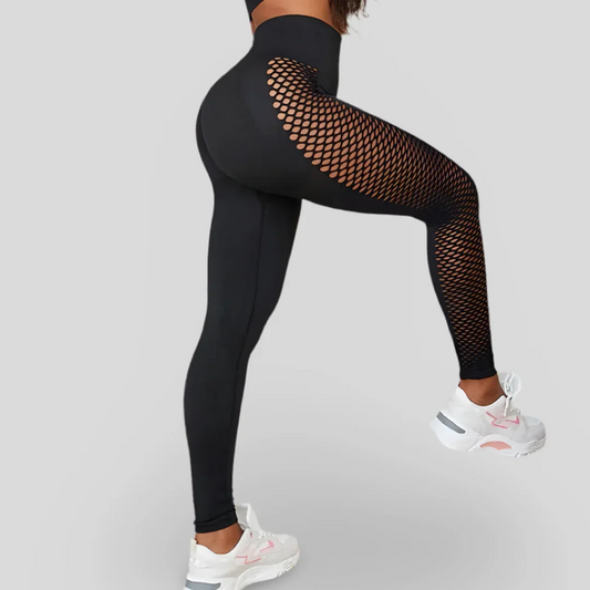 LEGGINGS TAILLE HAUTE AVEC TEXTURE TRANSPARENTE SUR LES CÔTÉS - GRID