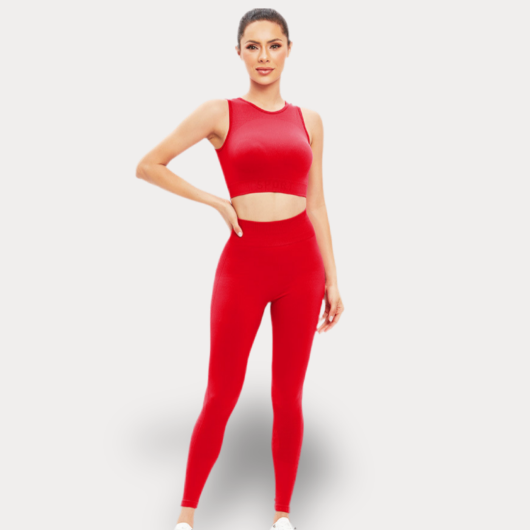 ENSEMBLE COMPLET AVEC LEGGINGS ET HAUT À DOS OUVERT - SPORT