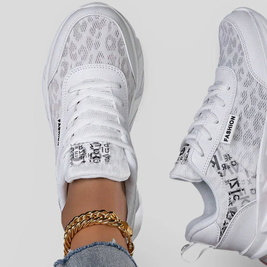 FASHION SNEAKERS WITH LEOPARD INSERTS - LEOPARD