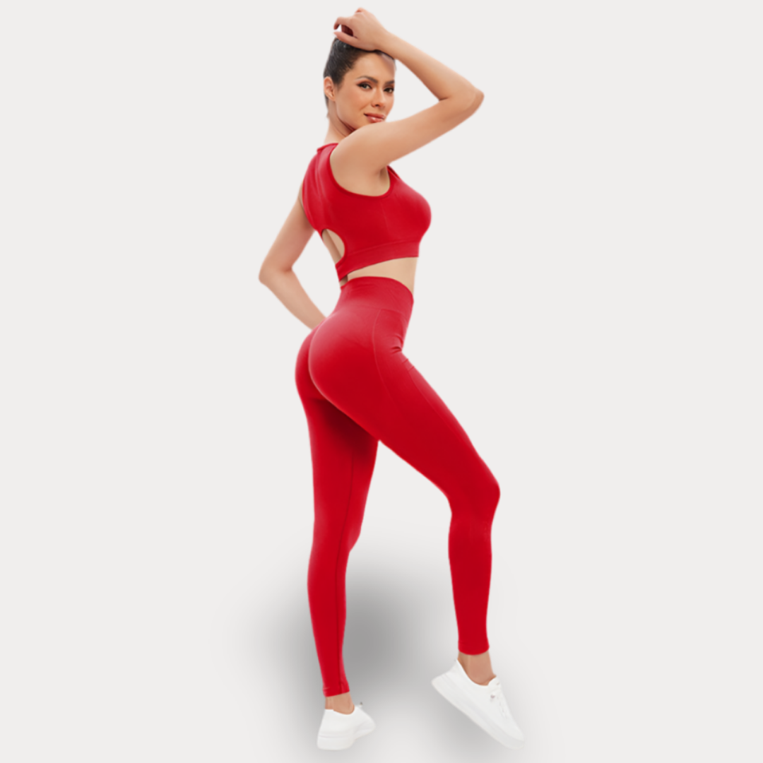 ENSEMBLE COMPLET AVEC LEGGINGS ET HAUT À DOS OUVERT - SPORT