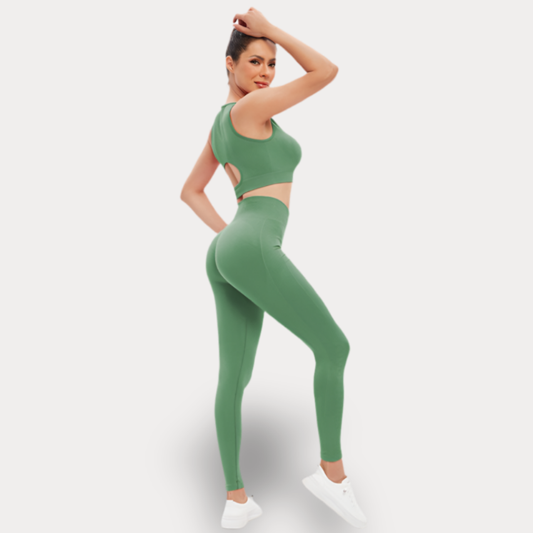ENSEMBLE COMPLET AVEC LEGGINGS ET HAUT À DOS OUVERT - SPORT