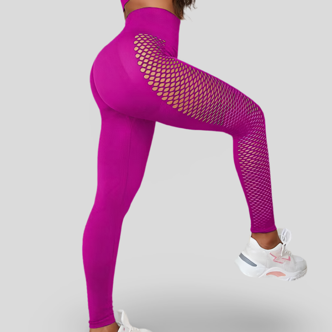 LEGGINGS TAILLE HAUTE AVEC TEXTURE TRANSPARENTE SUR LES CÔTÉS - GRID