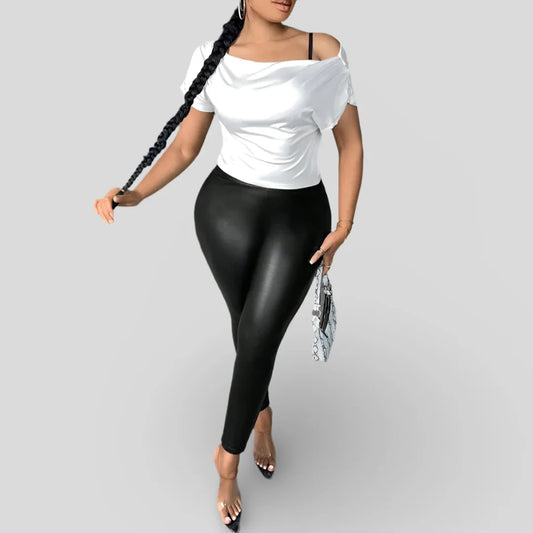 LEGGINGS ÉLÉGANTS EN SIMILI-CUIR ÉCOLOGIQUE - GLOSS