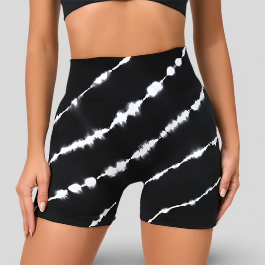 SHORT NOIRS À RAYURES - NOIR ET BLANC