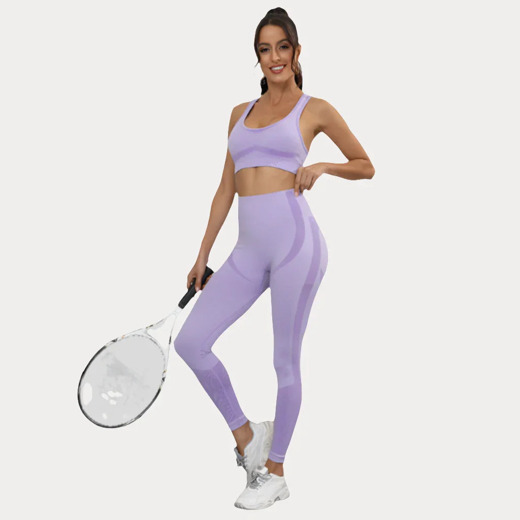 ENSEMBLE PASTEL AVEC LEGGINGS LONGS ET CROP TOP - BASIC