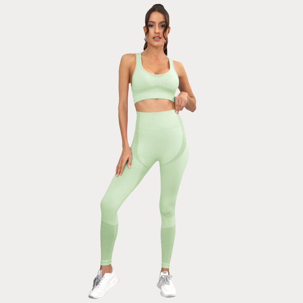 ENSEMBLE PASTEL AVEC LEGGINGS LONGS ET CROP TOP - BASIC