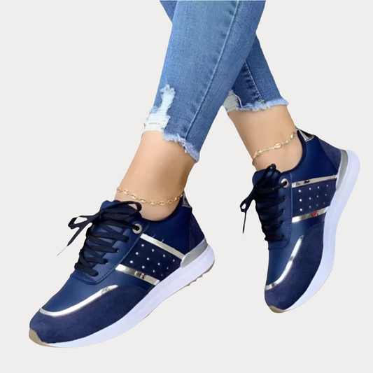 SUEDE SHOES WITH GOLD INSERTS - GLOSS