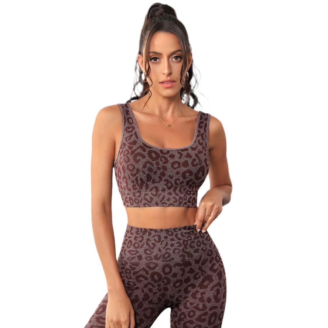 ENSEMBLE DE YOGA LÉOPARD - LEOPARD