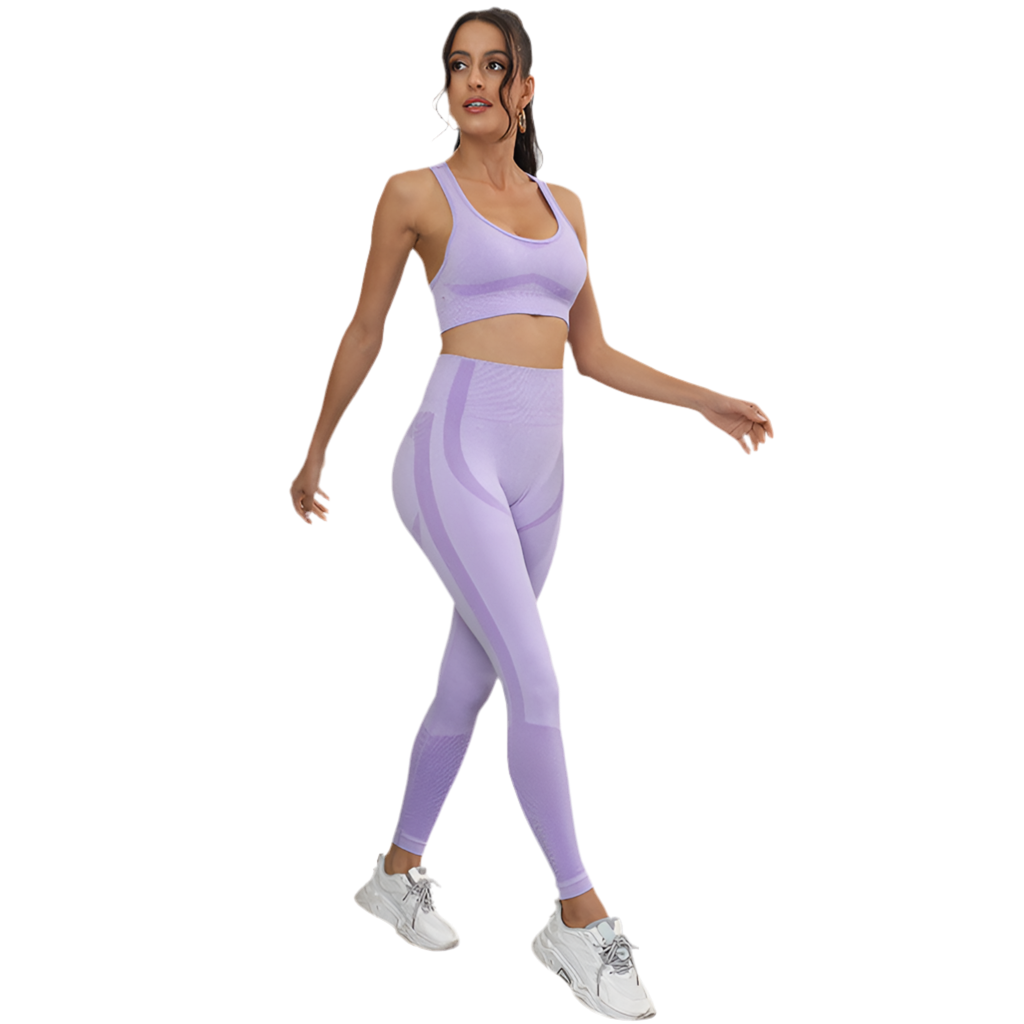 PASTEL OUTFIT WITH LONG LEGGINGS AND CROP TOP - BASIC