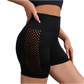 HIGH-WAISTED SHORTS WITH TRANSPARENT TEXTURE ON THE SIDES - GRID