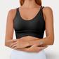 CROP TOP WITH THIN STRAPS AND U-NECKLINE - MODERN