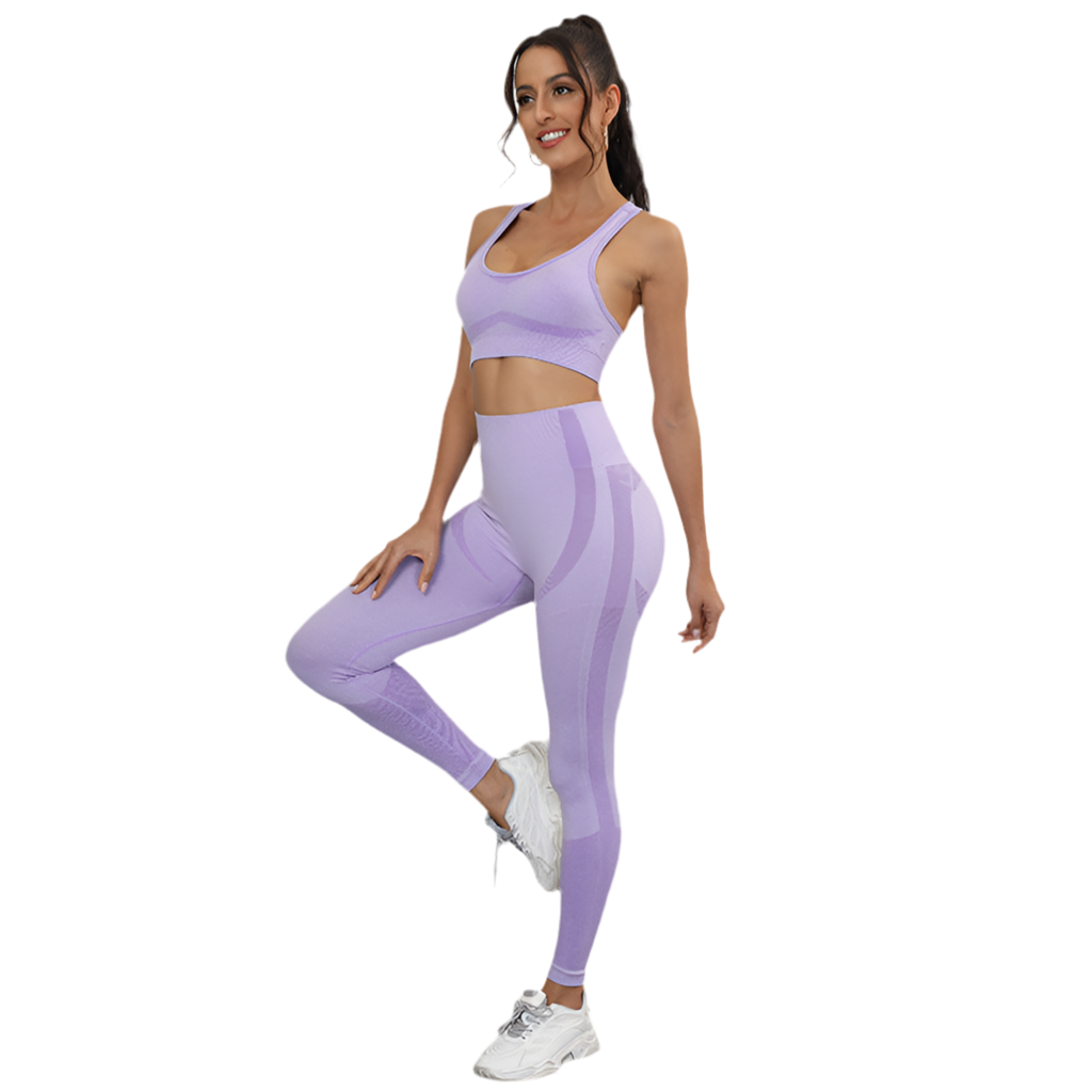 PASTEL OUTFIT WITH LONG LEGGINGS AND CROP TOP - BASIC