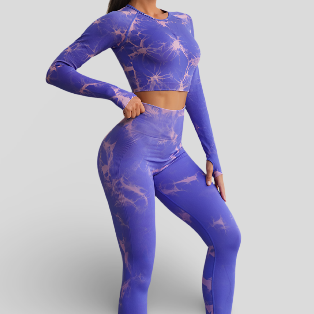 HIGH-WAISTED YOGA LEGGINGS - CLOUD