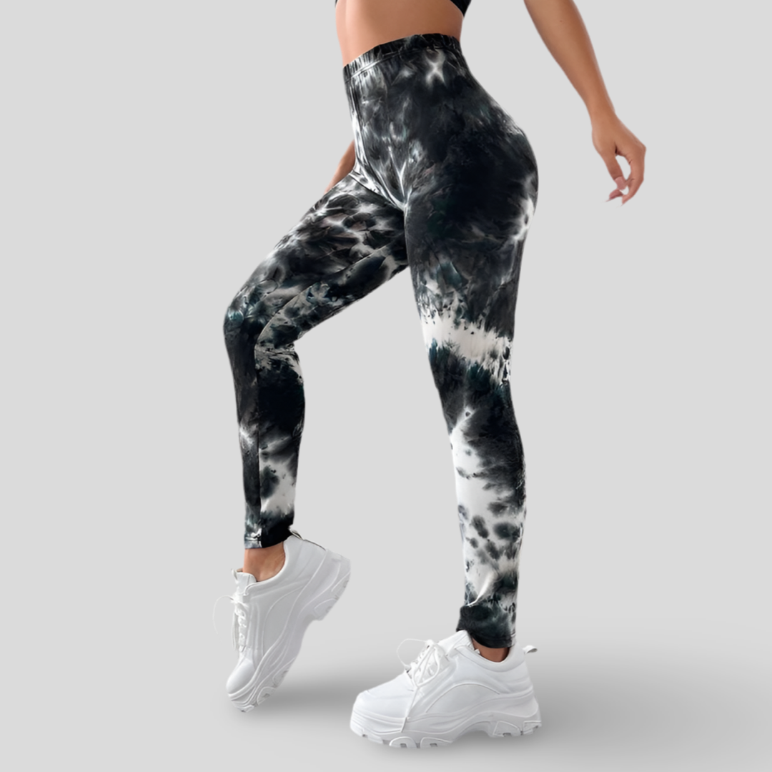 MODERN COLORFUL LIGHTNING PATTERN SPORTS LEGGINGS - STORM