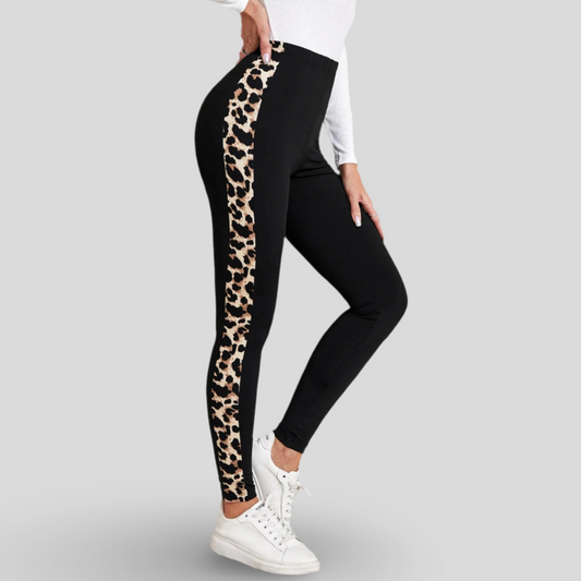 LEOPARD PRINT LEGGINGS ON THE SIDES - LEOPARD