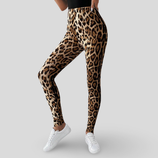 HIGH-WAISTED LEOPARD PRINT LEGGINGS - LEOPARD