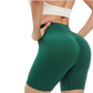 HIGH-WAISTED SHORTS WITH TRANSPARENCY ON THE THIGHS - EMERALD