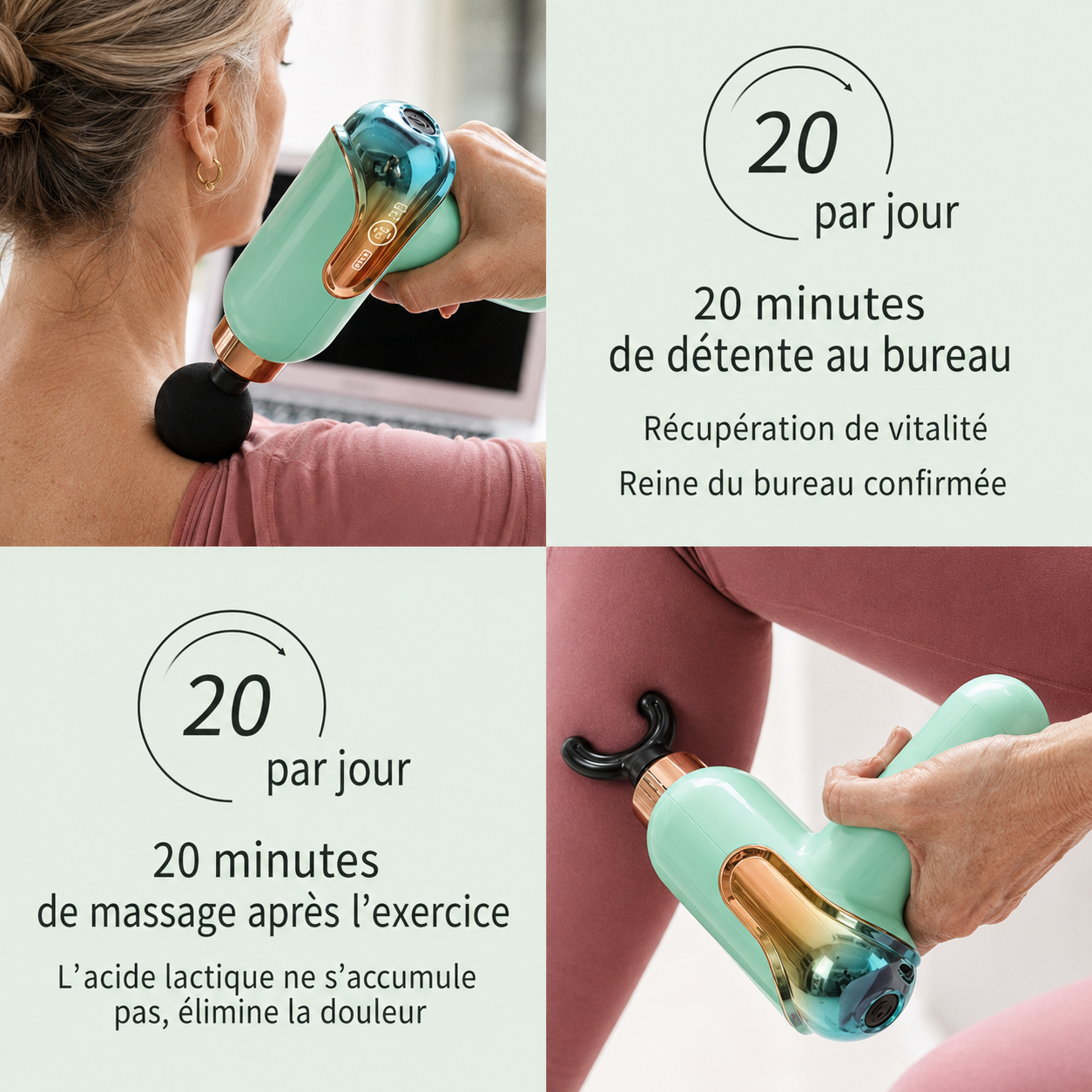 Pistolet de Massage Musculaire Portable – Relaxation Profonde et Fitness