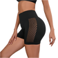 HIGH-WAISTED SHORTS WITH TRANSPARENT TEXTURE ON THE SIDES - GRID