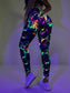 FLUORESCENT MULTICOLORED LEGGINGS - BRIGHT GRAPHIC