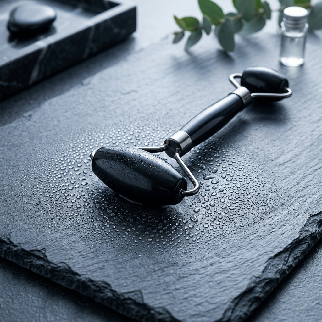 Rouleau de Massage Facial en Jade Véritable – Éclat et Anti-Âge