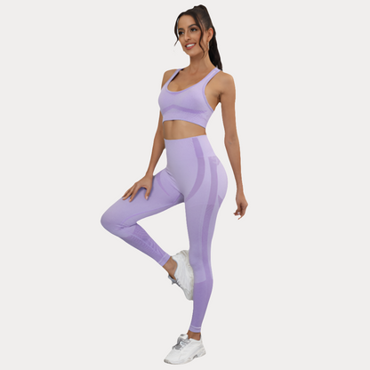 ENSEMBLE PASTEL AVEC LEGGINGS LONGS ET CROP TOP - BASIC